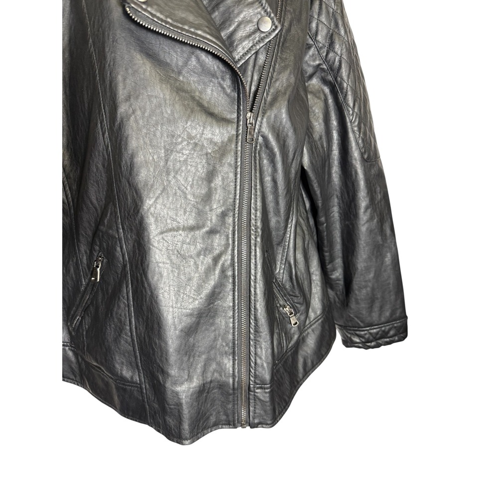 Sabrina Lauren Jacket Size 2X Womens Black Faux Leather PERFECT CONDITION - Picture 5 of 14